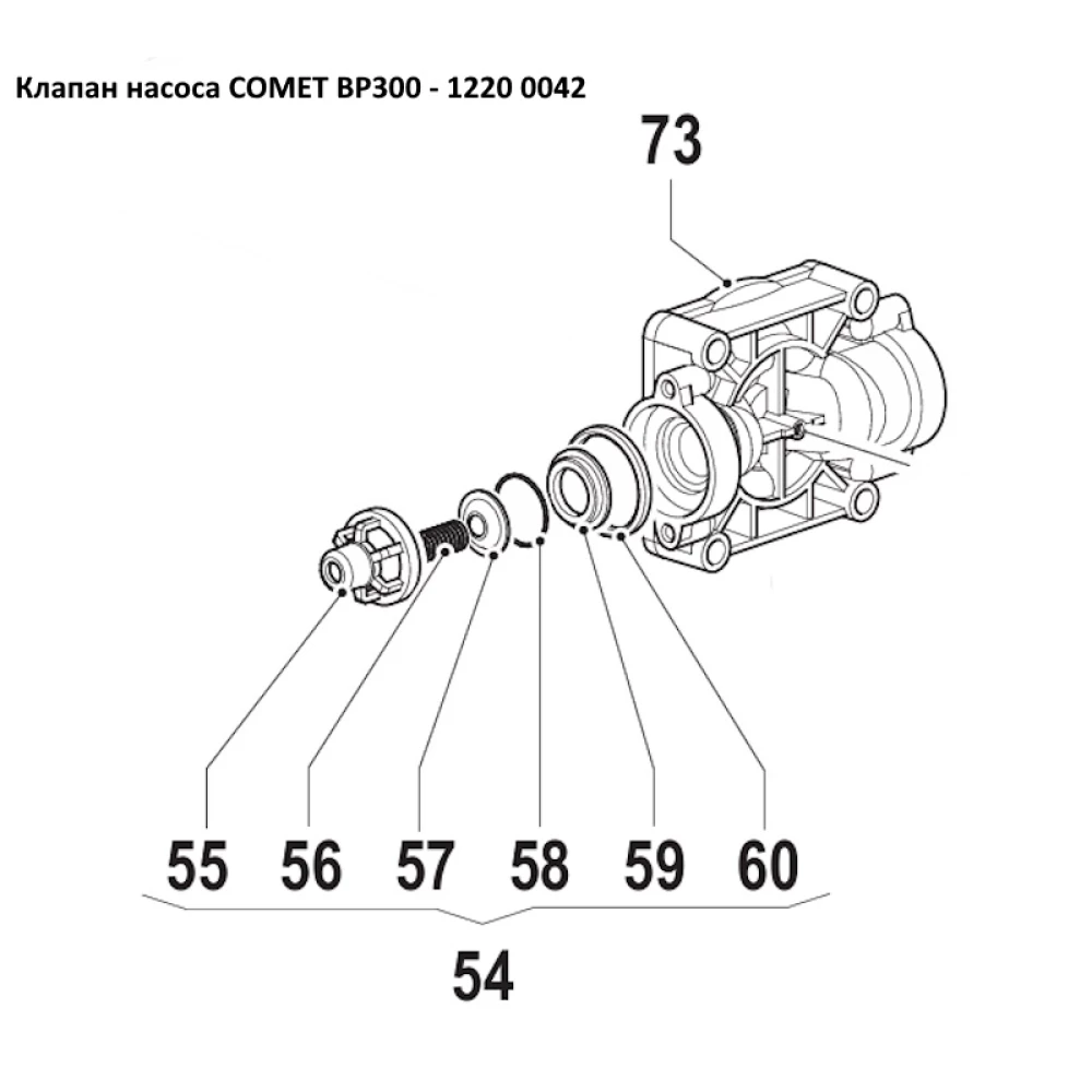 BP300 клапан насоса Comet 12200042