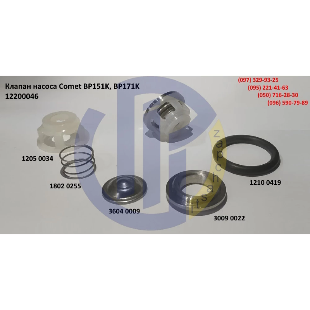  Клапан насоса Comet (нового зразка) BP151K, BP171K, BP235K, BP281K, 12200046