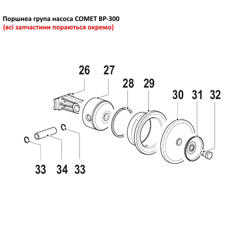 BP300 прижим мембрани насоса Comet 06020075