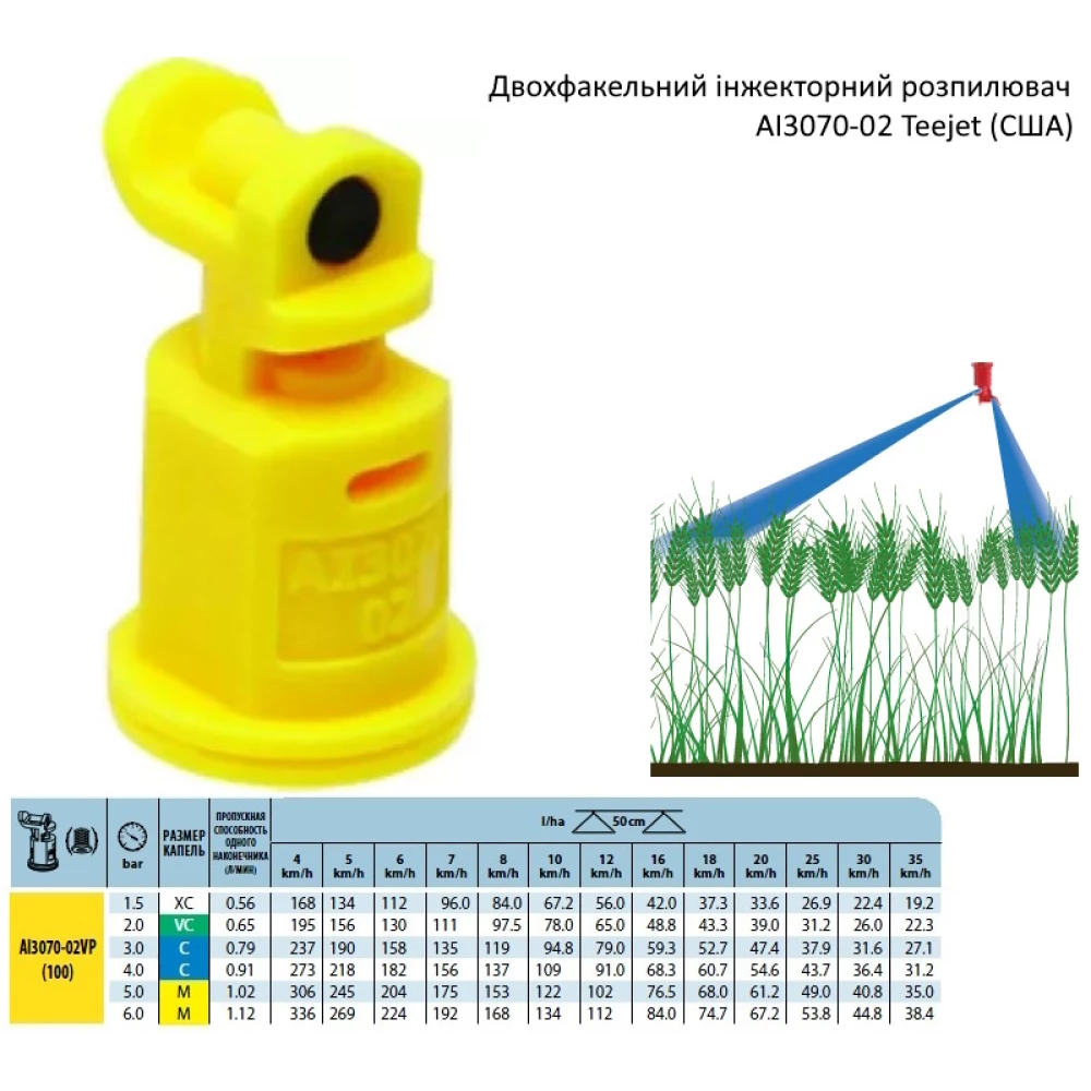 Двохфакельний розпилювач AI3070-02 TeeJet (США)