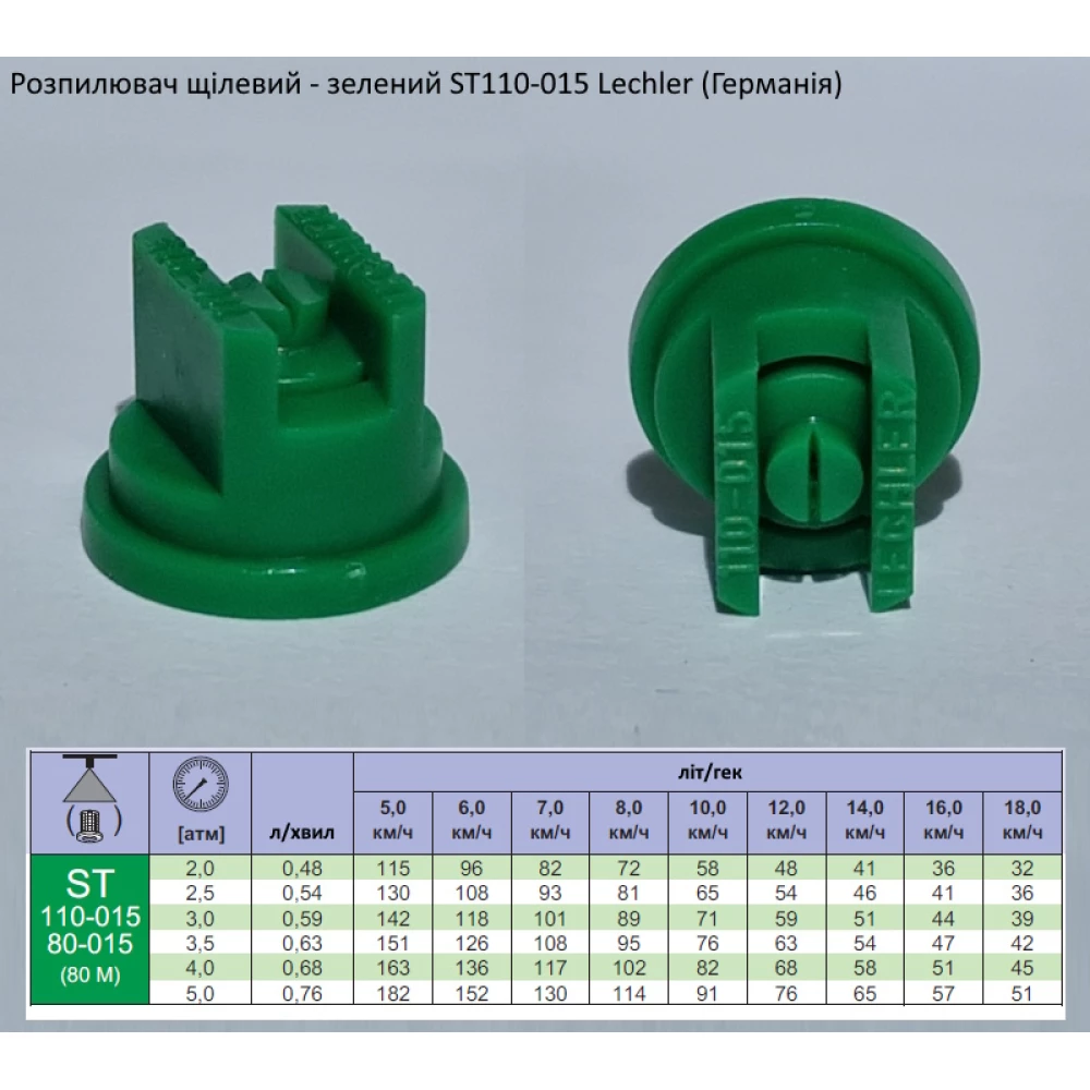 Розпилювач щілевий ST 110-015 вилив 70 літрів - мілка капля Lechler (Германія)