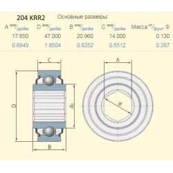 Підшипник Great Plains 822-128C аналог 204KRR2