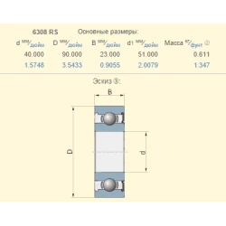 Підшипник Lemken 3198640 аналог 6308-RS
