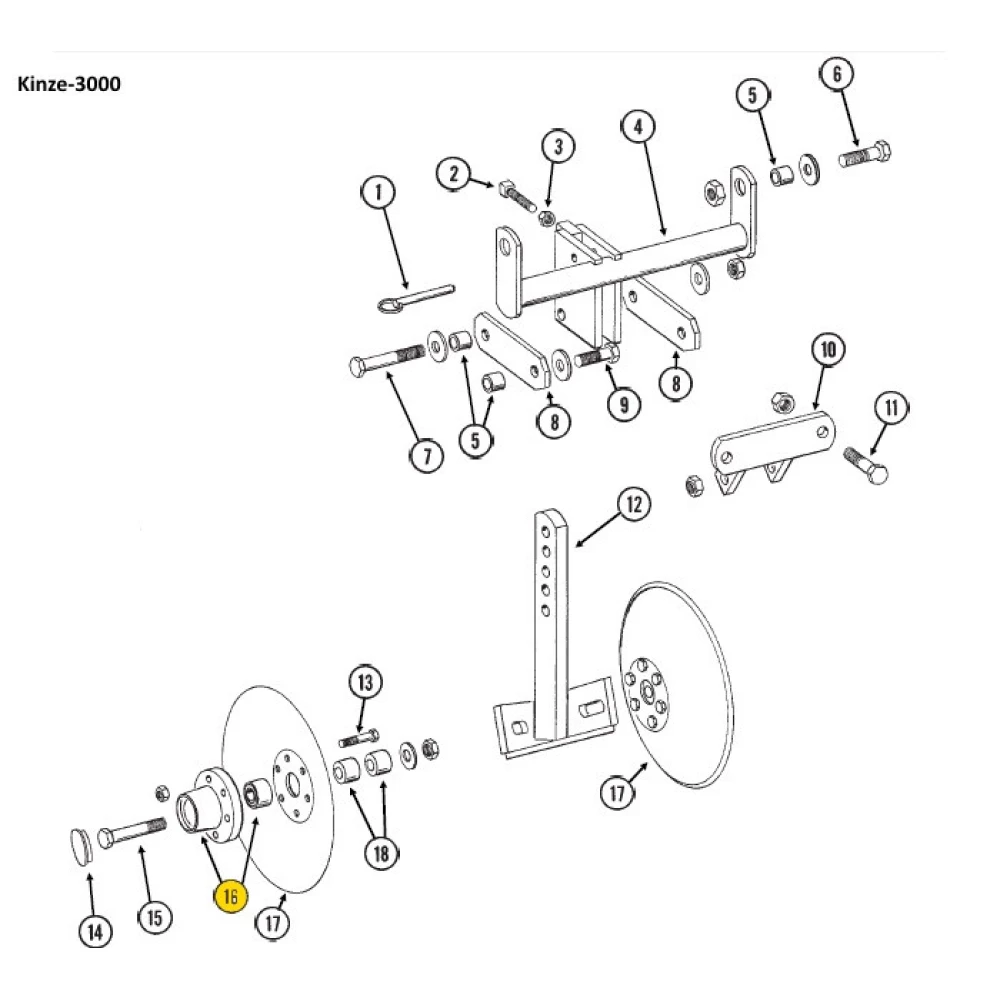 Підшипник Kinze GA2014 852270 AA21480 аналог 204 PY3