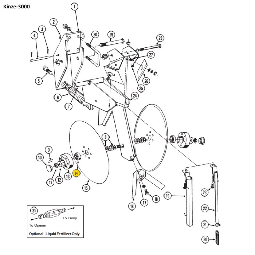 Підшипник Kinze GA2014 852270 AA21480 аналог 204 PY3