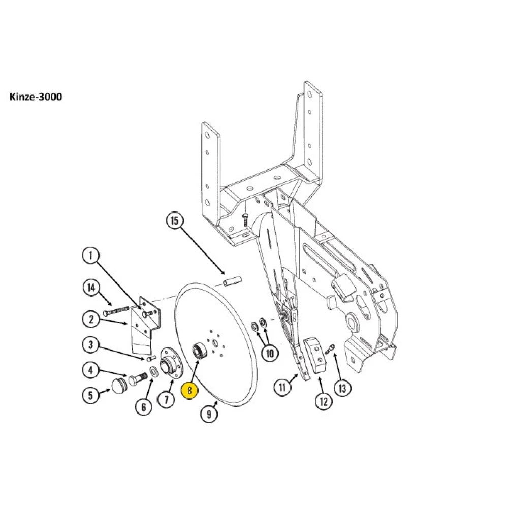 Диск сошника в сборе 381x3 Kinze, GA8324