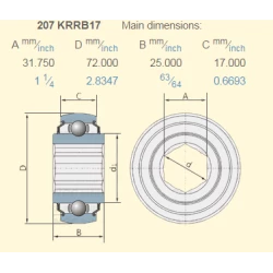 Підшипник John Deere JD9420 аналог 207KRB17