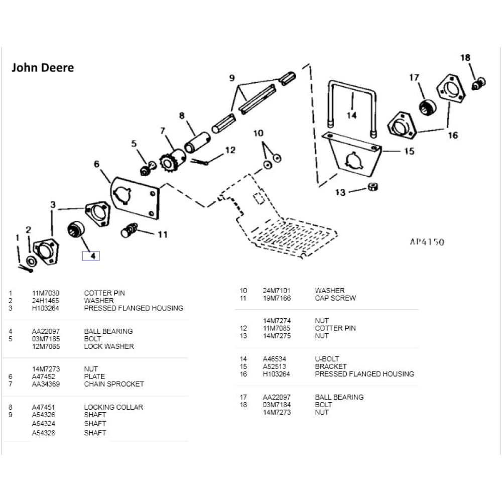 Корпус підшипника John Deere H103264