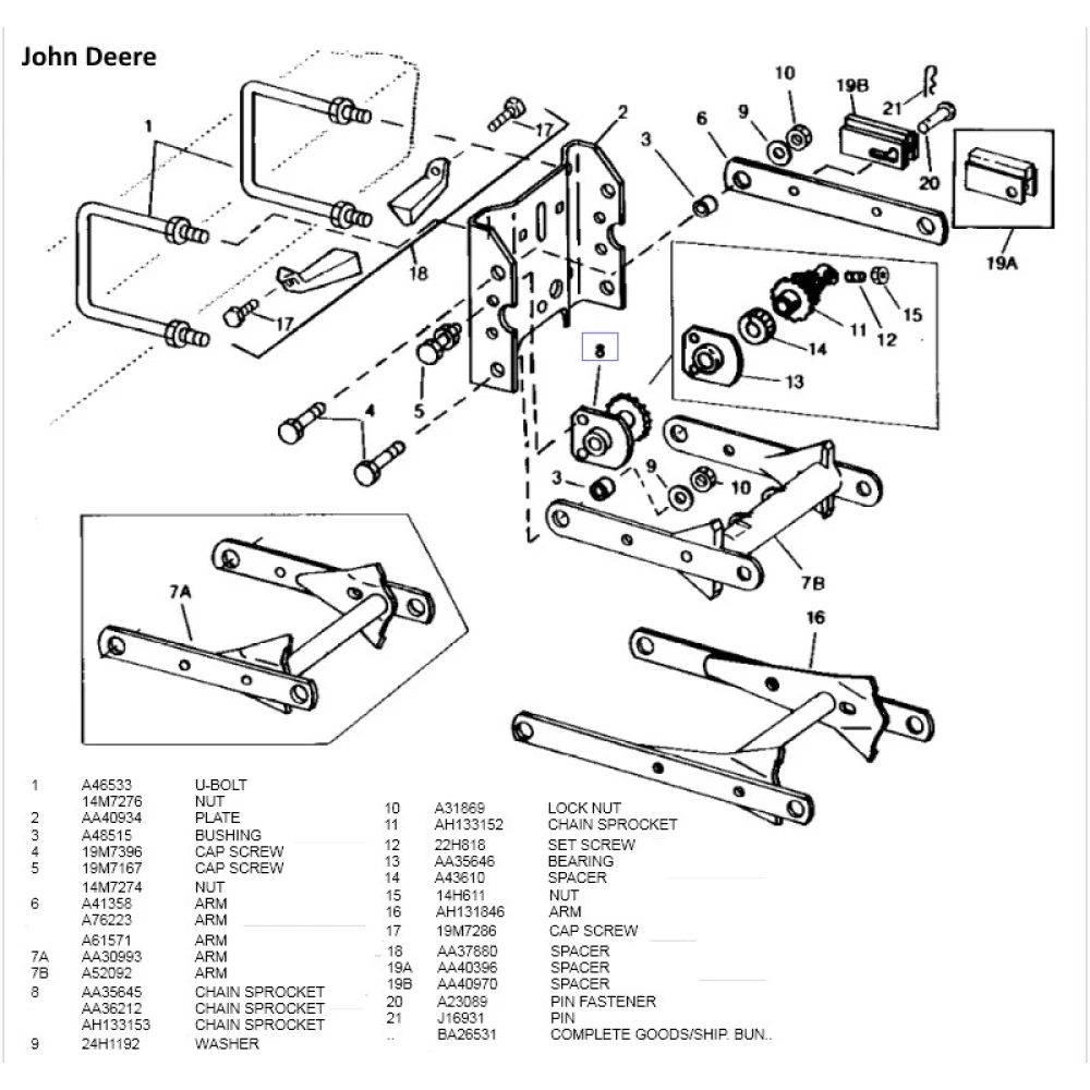 Звездочка John Deere AH133153