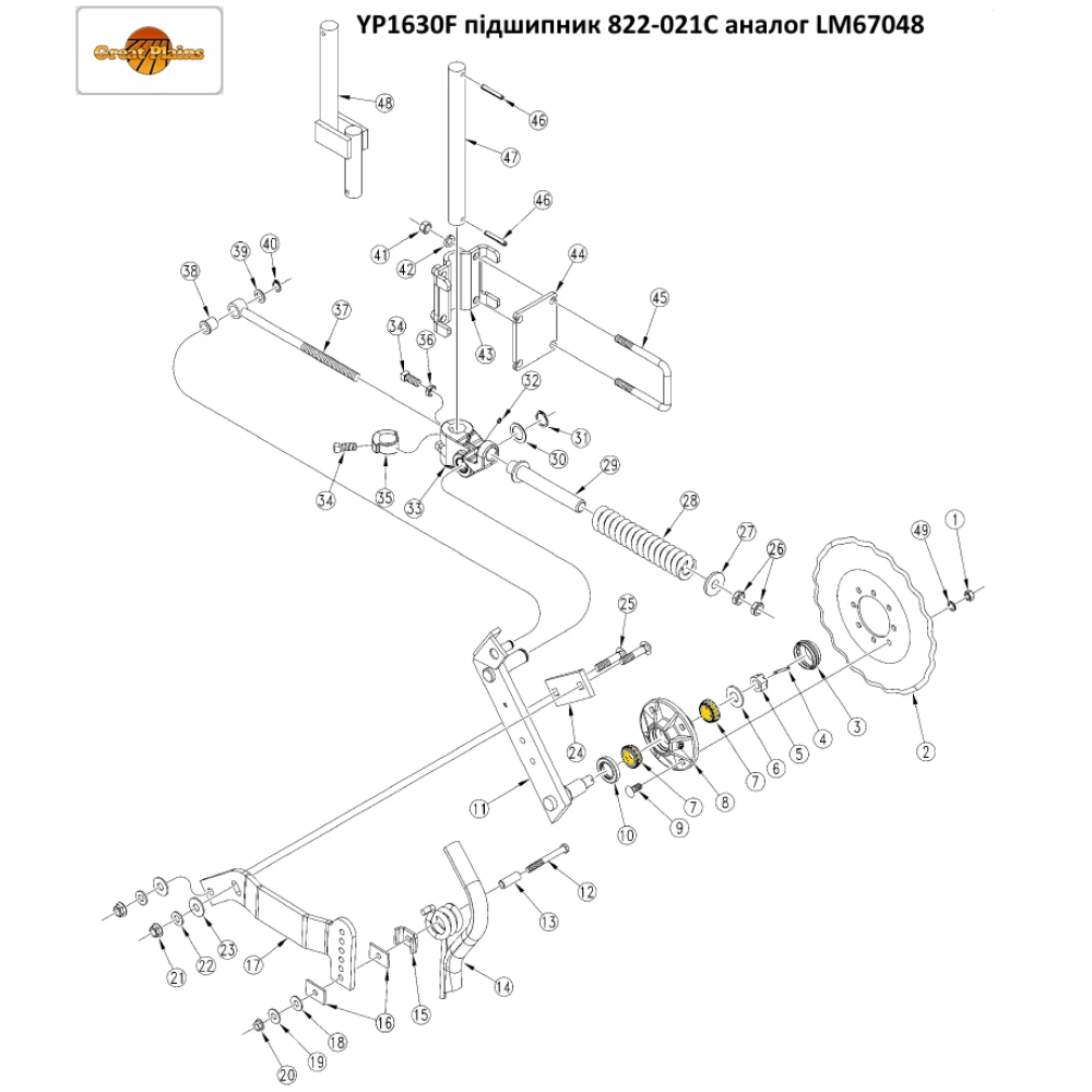 Подшипник 822-021C / 822-020C Great Plains аналог LM67048/LM67010 PEER