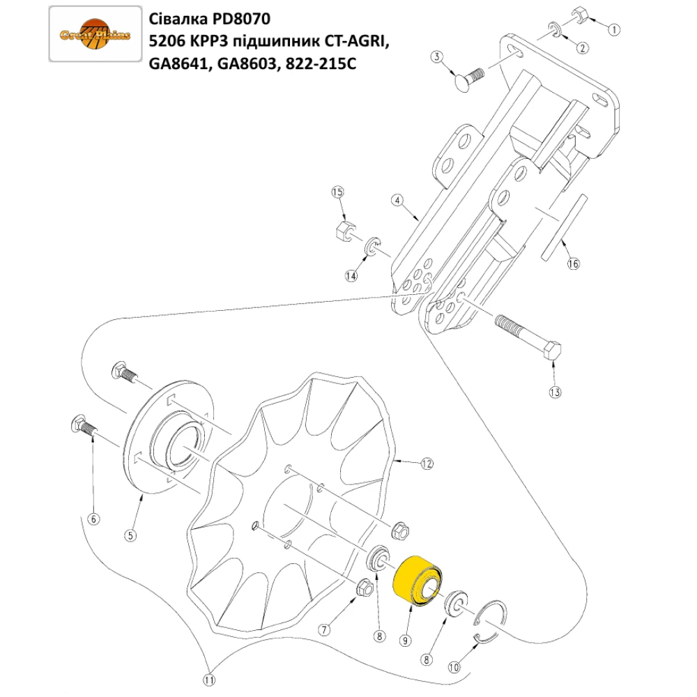 Подшипник 822-215C Great Plains аналог 5206KPP3