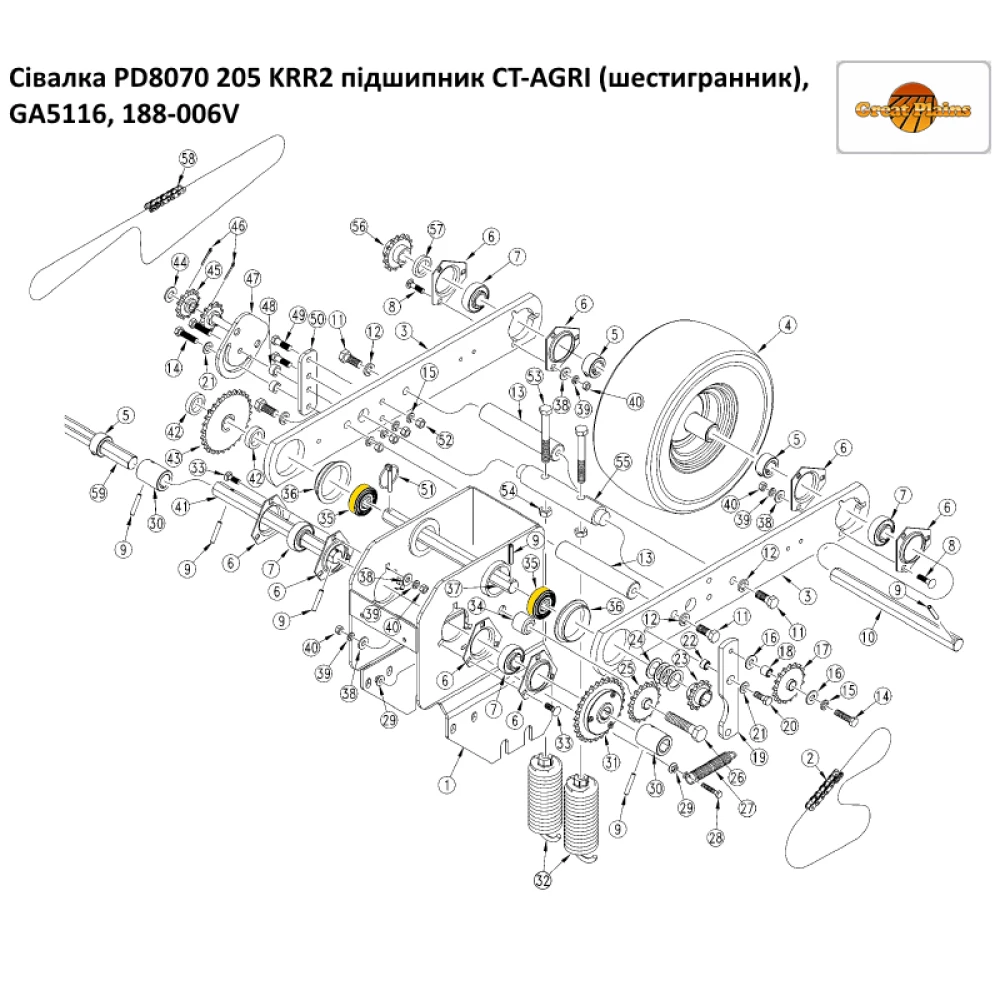Подшипник 188-006V Great Plains аналог 205KRR2 PEER