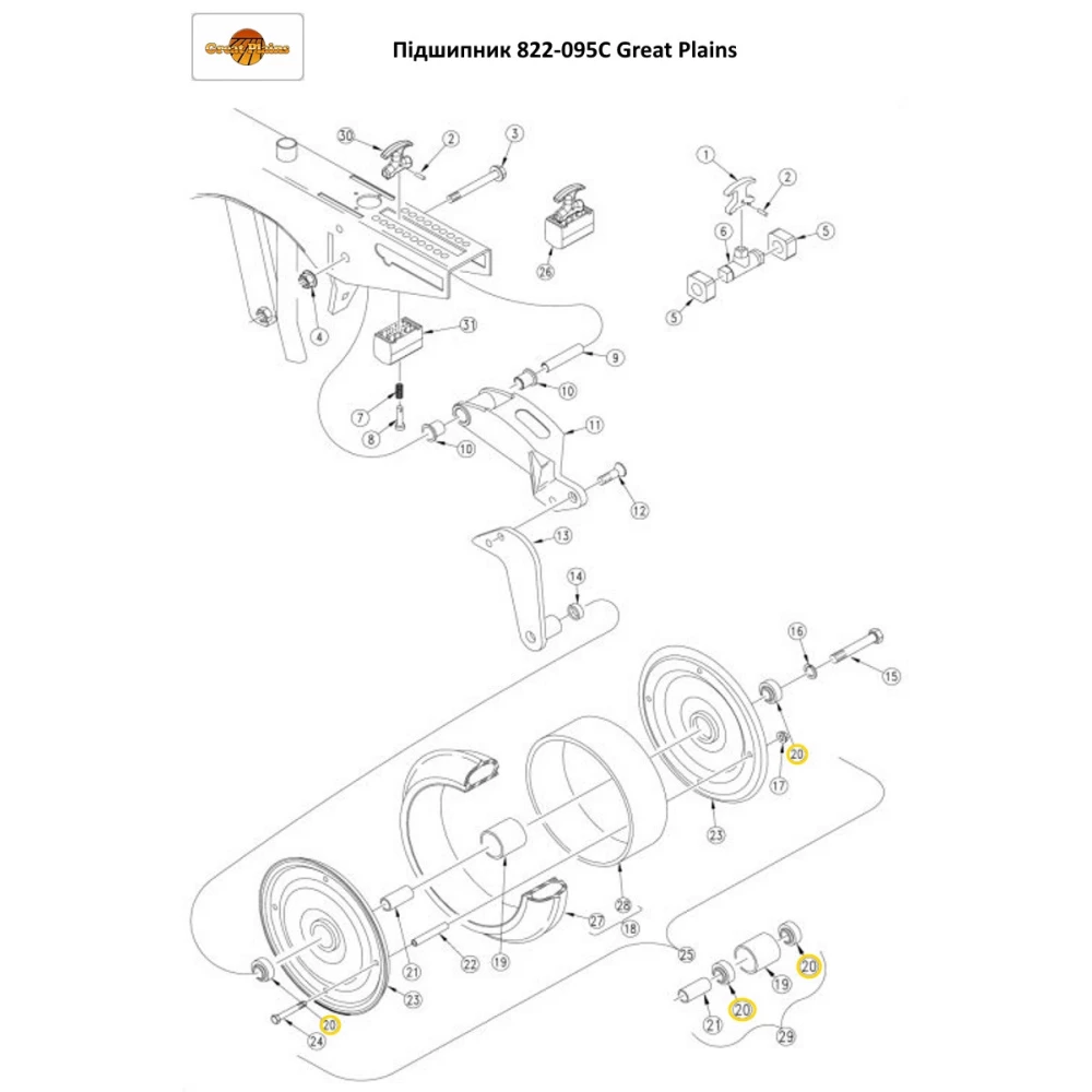 Подшипник 822-095C Great Plains аналог 203KRR2