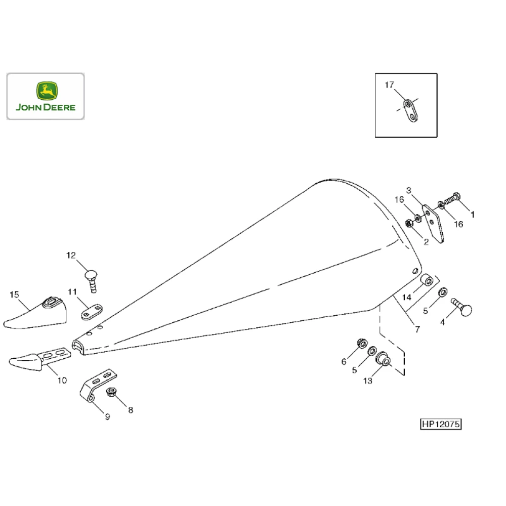 Носок стебледелителя John Deere H204080