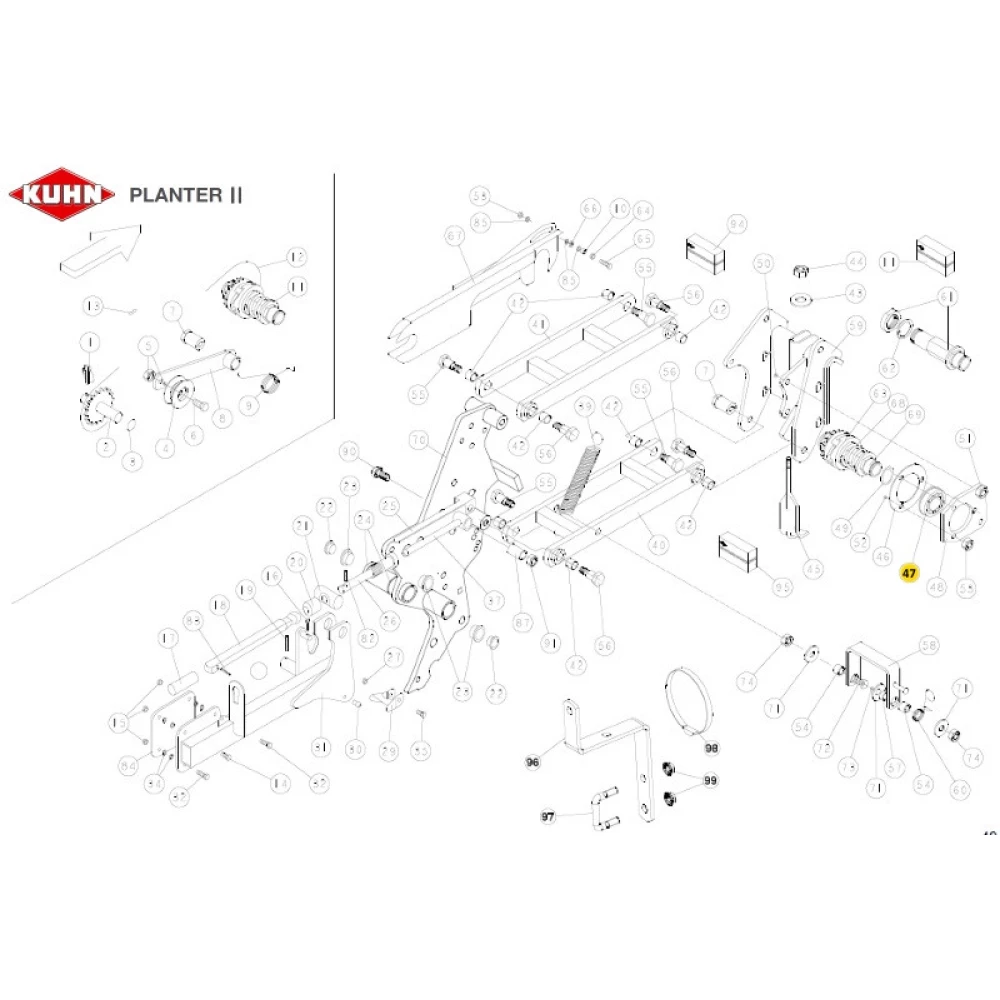 Підшипник до сіевниці Kuhn 81003060 аналог 6206-2RS NR (з канавкою) KOYO