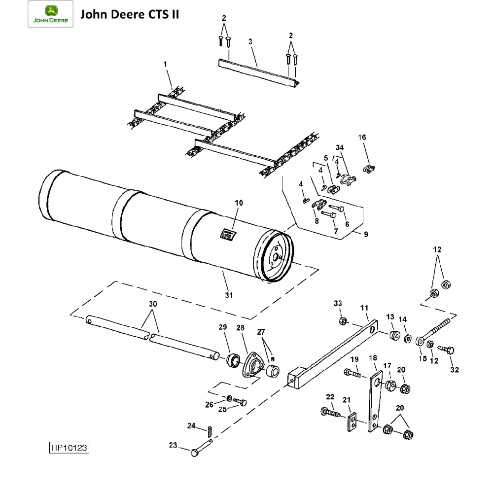 Транспортер похилої камери на John Deere 9500, 9510, 9550, 9560, CTS, AH207777