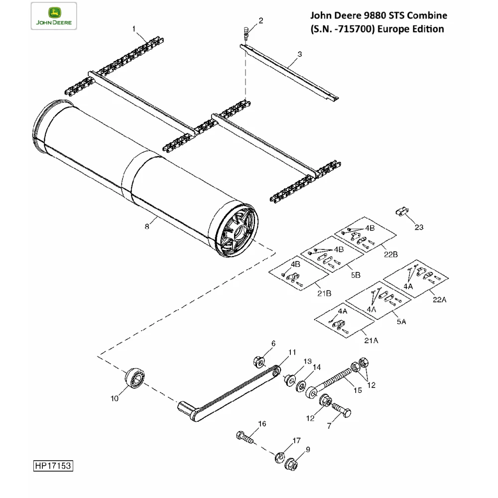 Транспортер похилої камери John Deere 9880 AH217634
