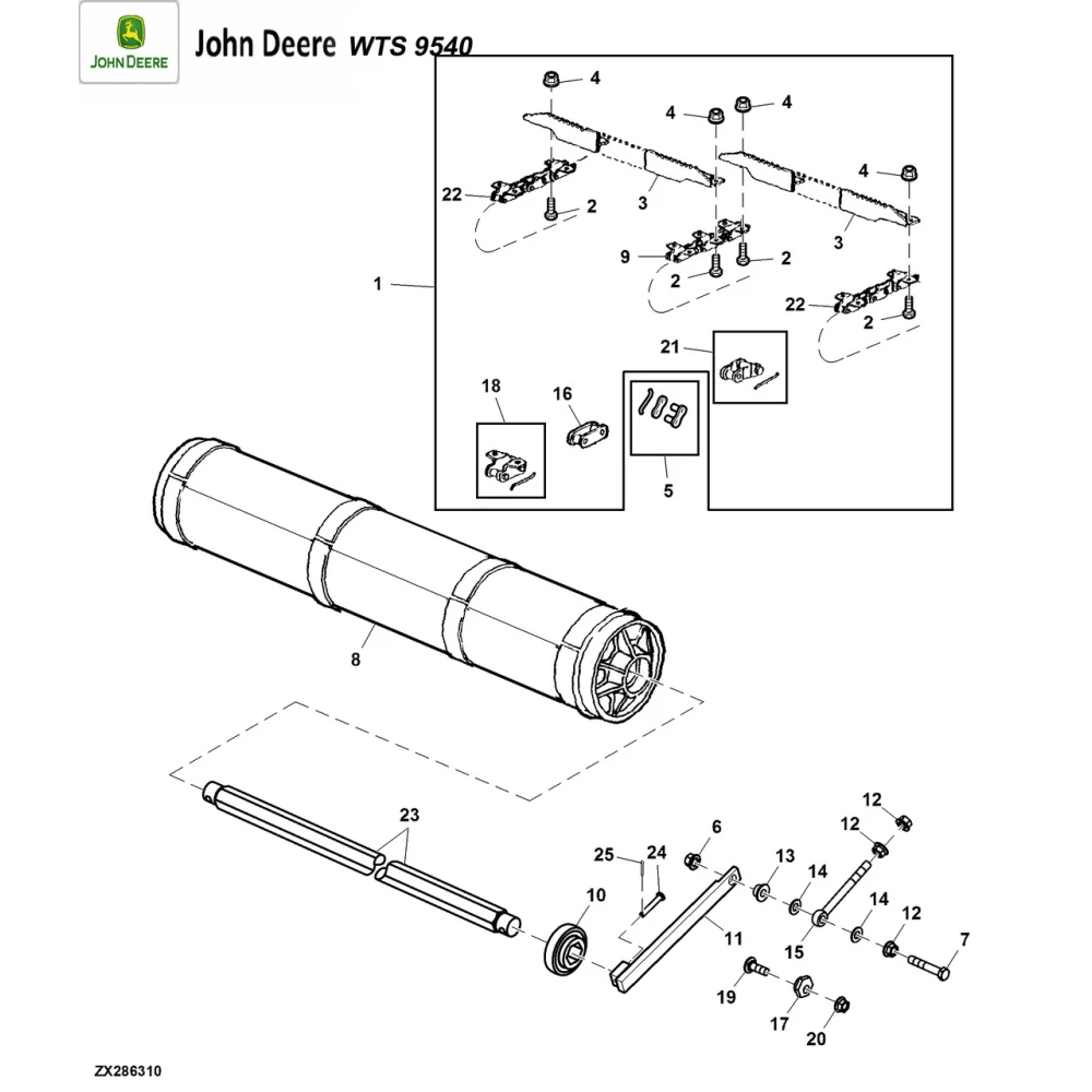 Елеватор зерновий на John Deere 9540 WTS, 9560 WTS, 9580 WTS, AZ63336 