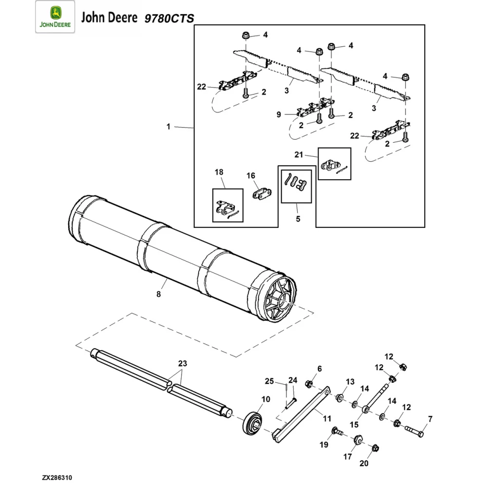 AZ102574 ланцюг похилої камери John Deere 9780CTS