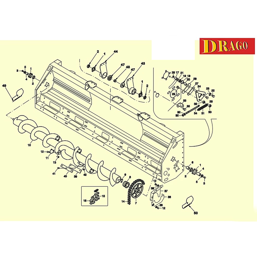 Средний шнек Ricambi Drago Fissi OLIMAC