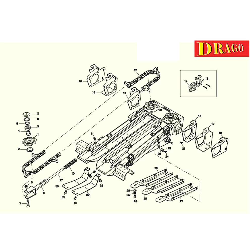 Роликові ланцюги Ricambi Drago Fissi OLIMAC