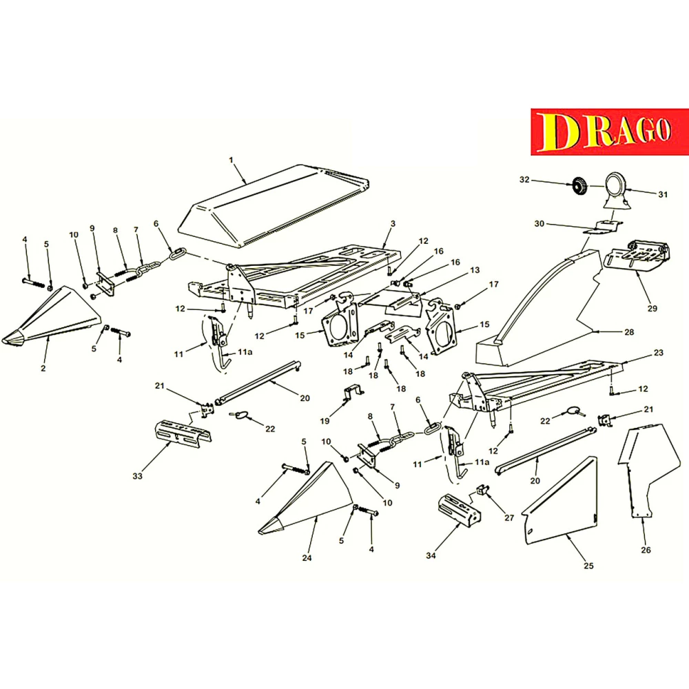 Корпус 22“ 30“ 36“ Ricambi Drago Fissi OLIMAC