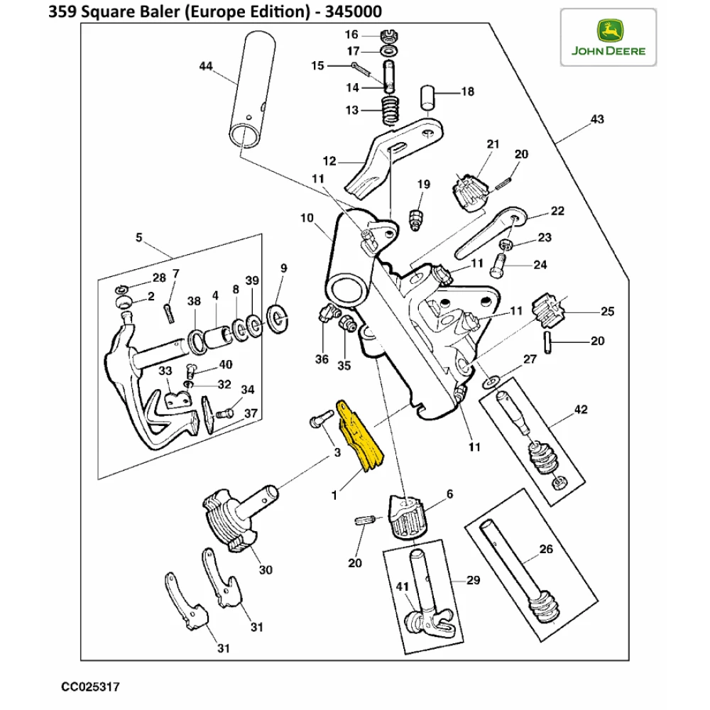 Тримач шпагата в“язального апарату John Deere, E79419
