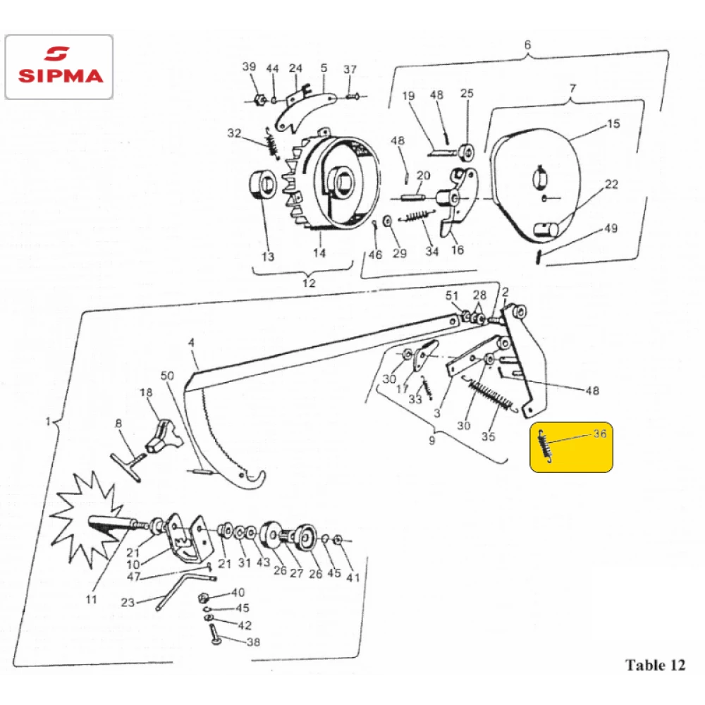 Пружина мірного механізму регулювання тюка Sipma