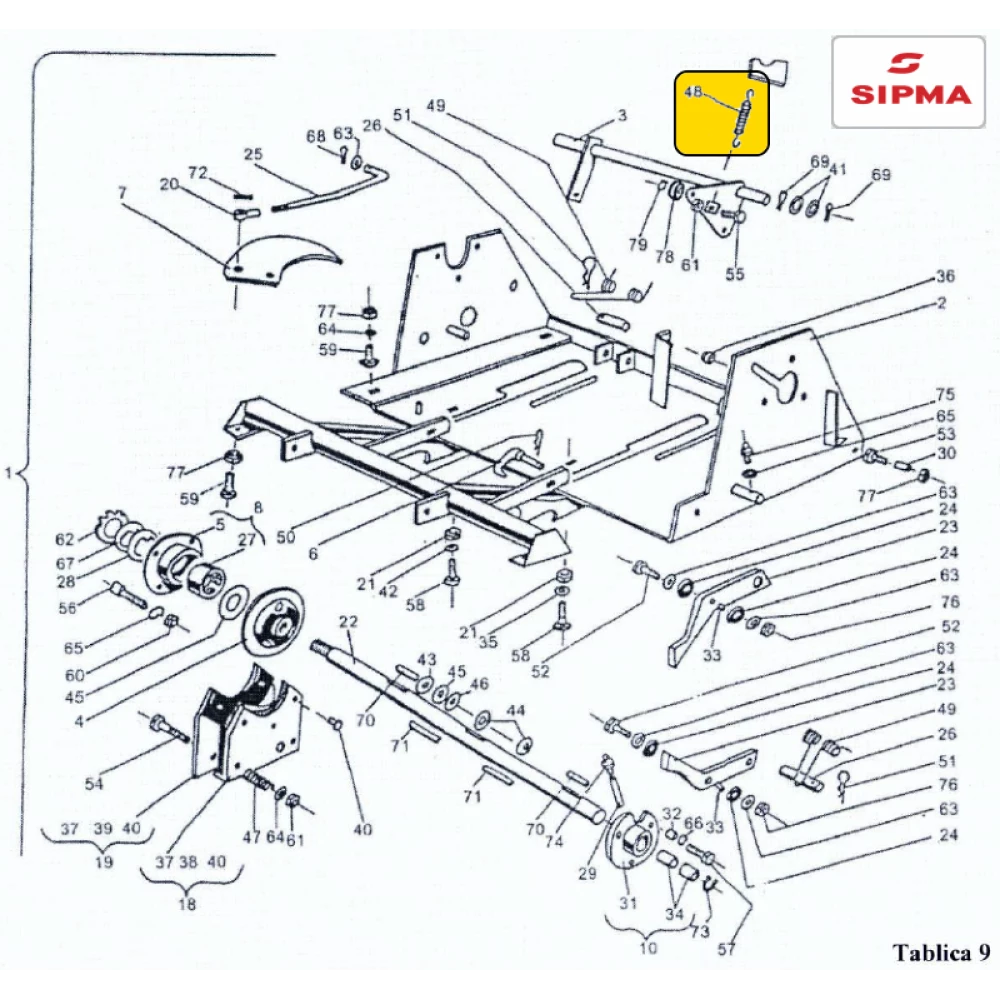 Пружина вала тримача в“язального механізму Sipma, 089-000976-5.514