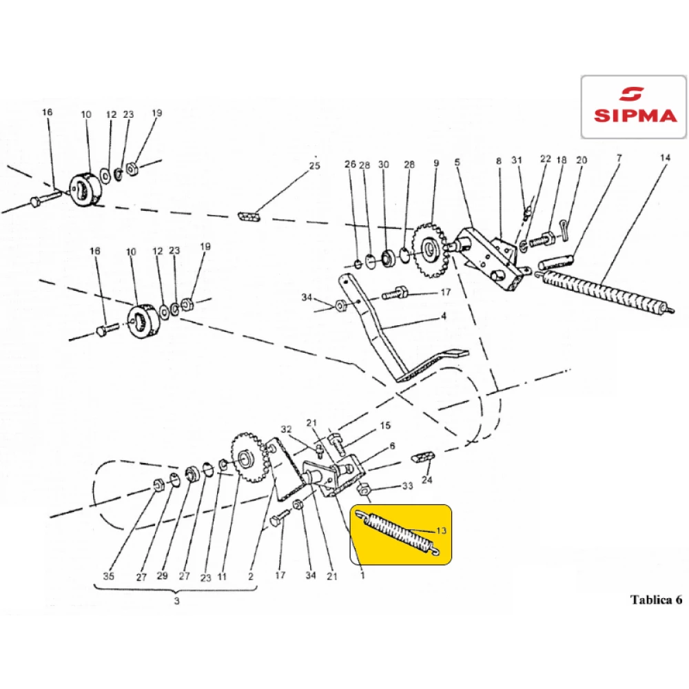 Пружина натягувача ланцюга 10B Sipma, 089-000976-5.911
