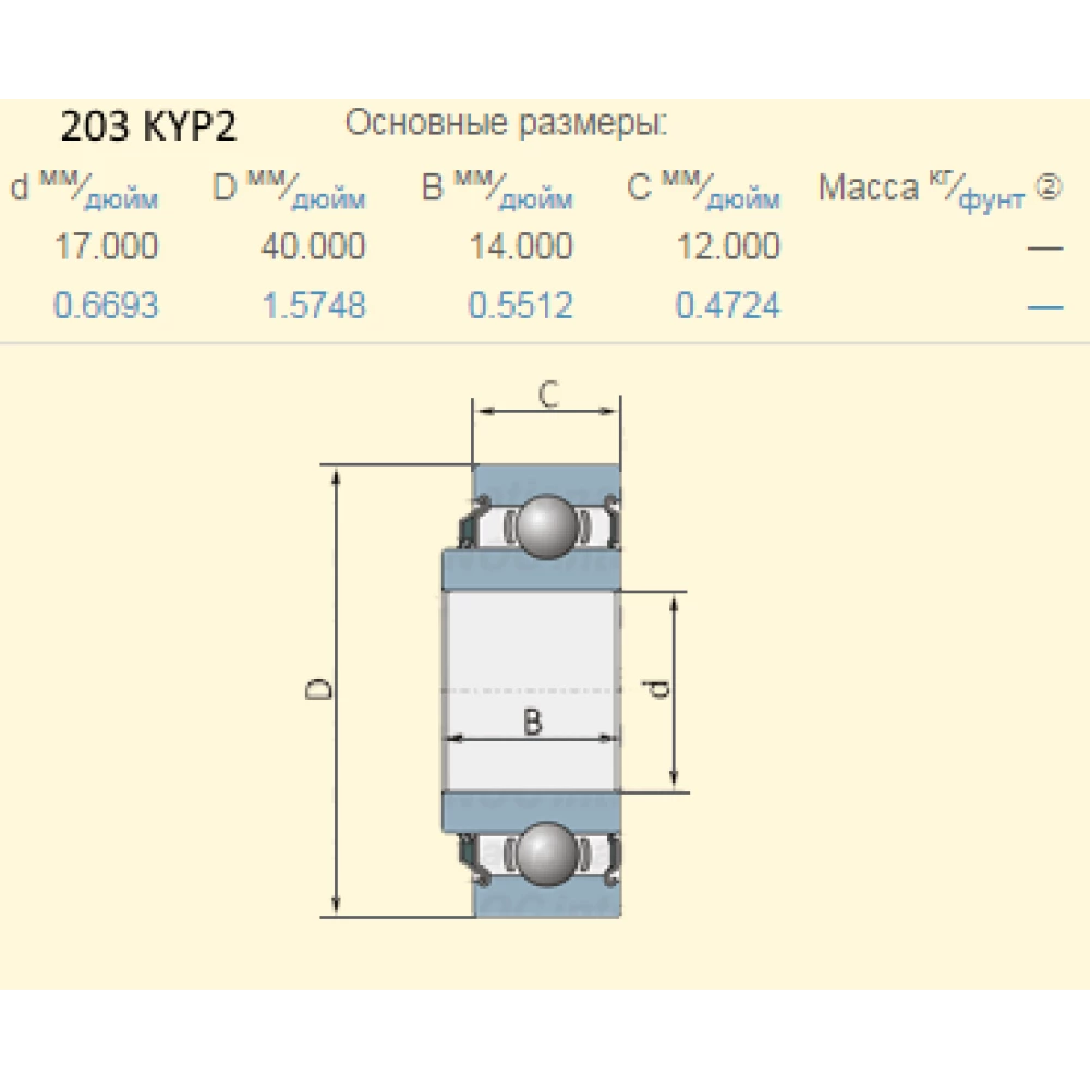 203KYP2 підшипник