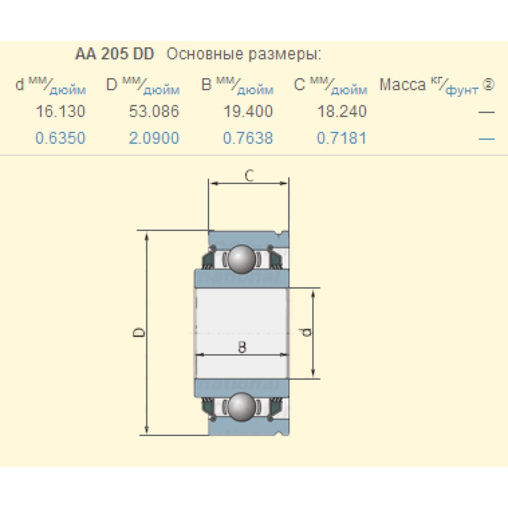 AA205DD підшипник Great Plans 188-001V