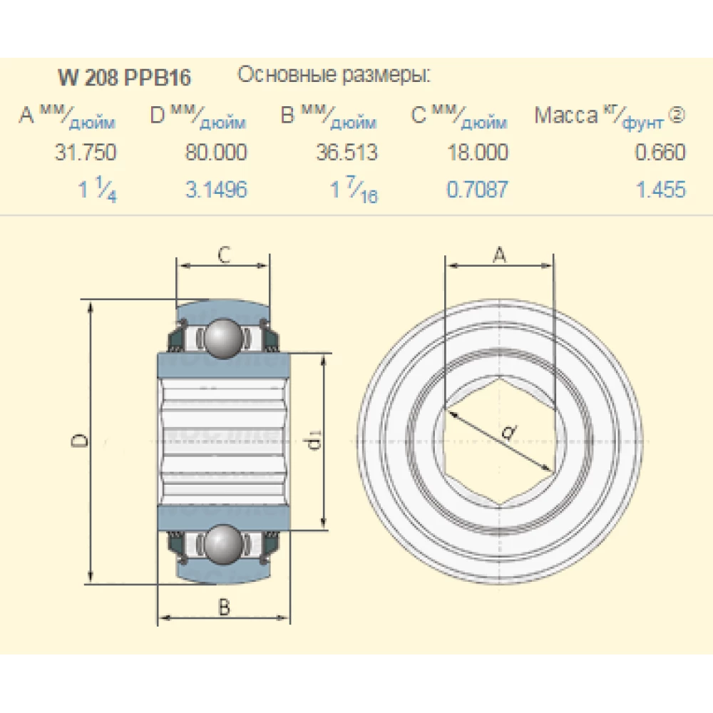 JD9373 підшипник John Deere W208PPB16 70586143 PEER