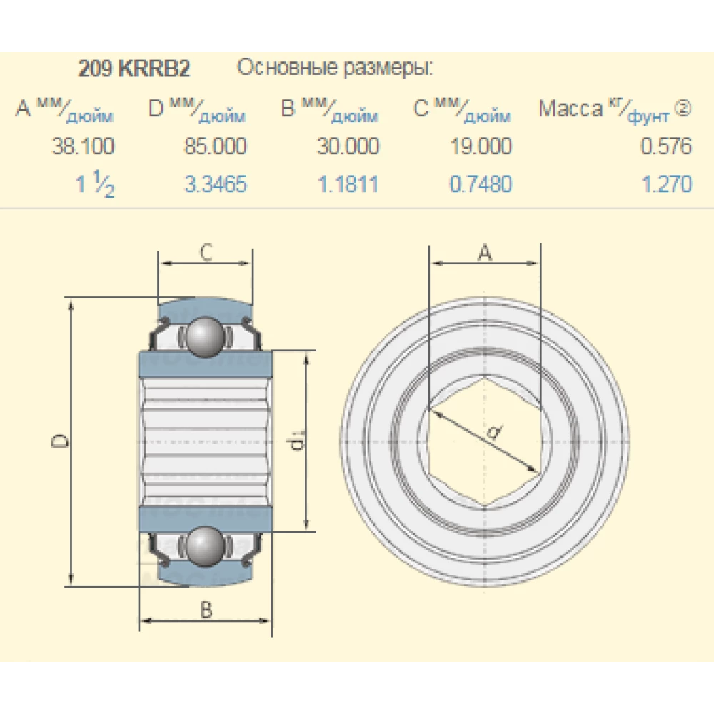 179665C91 підшипник CASE аналог 209KRRB2 PEER