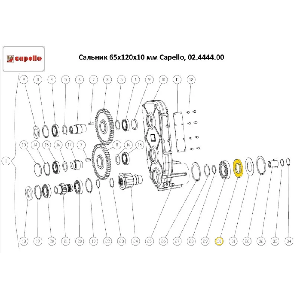 Сальник 65х120х10 мм Capello, 02.4444.00