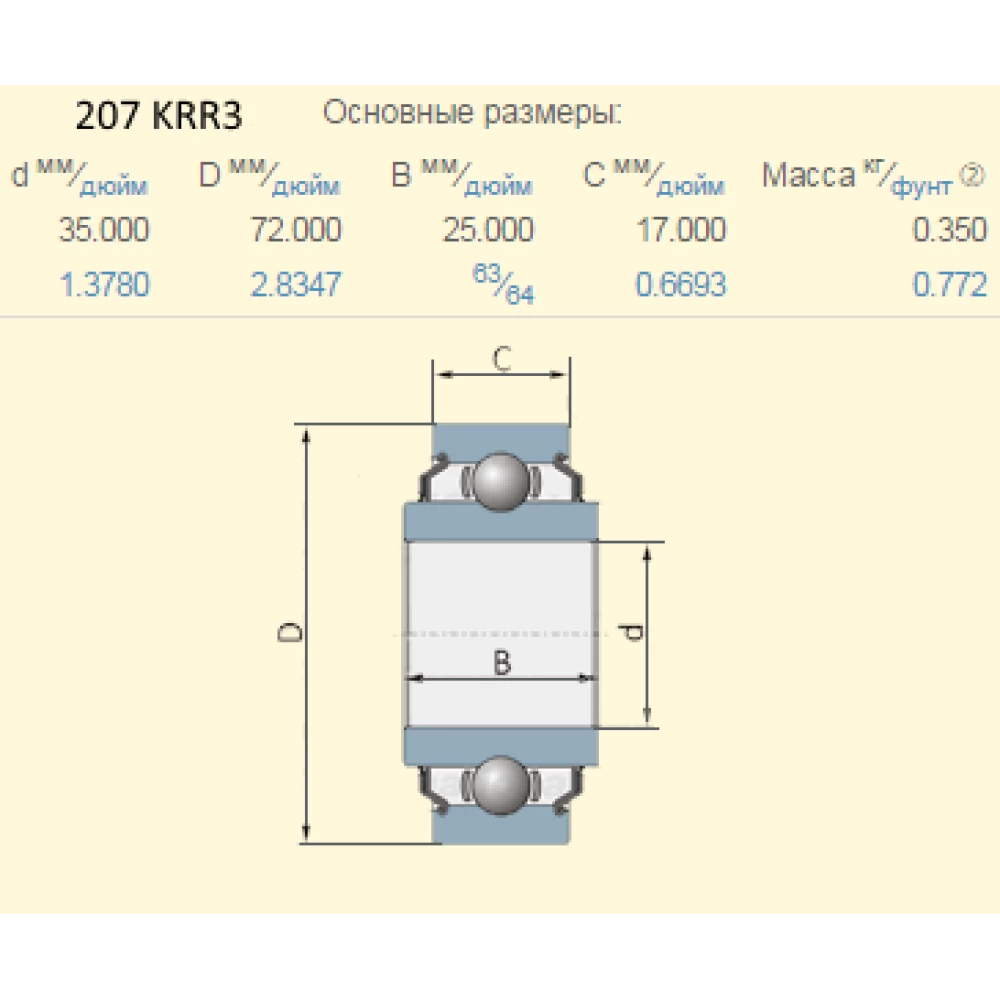 Подшипник John Deere JD10089 аналог 207KRR3 NTE - Словаччина