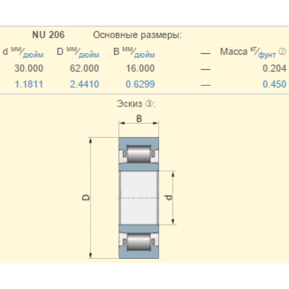 Підшипник Claas 243431.0 аналог NU206 KINEX - Словаччина