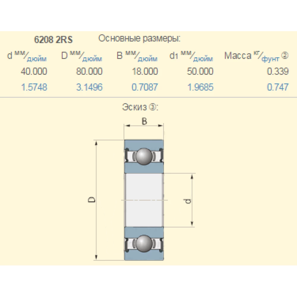 84312857 підшипник New Holland аналог 6208-2RS CT (Китай)