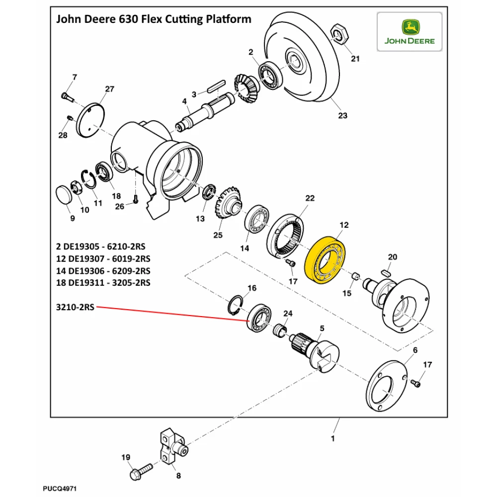 DE19307 підшипників John Deere аналог 6019-2RS Timken
