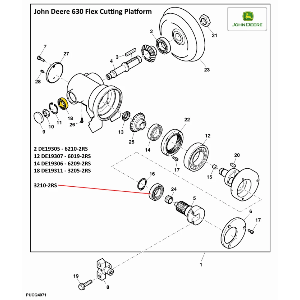 DE19311 підшипників John Deere аналог 3205-2RS Timken