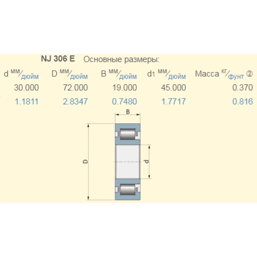 89811632 подшипники на жатку CASE 2030 аналог NJ306 SKF