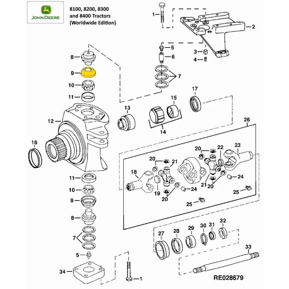 Манжета RE238667 63,5 X 89,03 X 14,31 кулака поворотного (RE50803), JD8430/8400