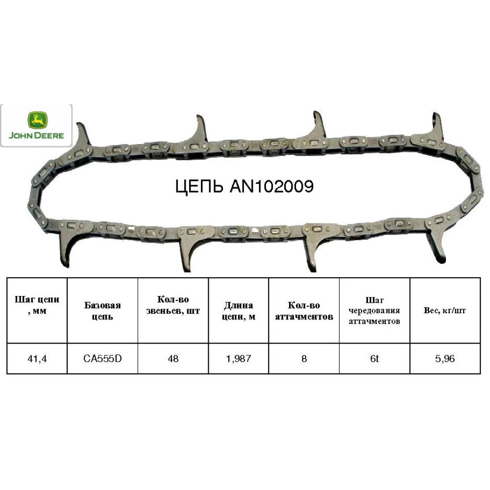 Мысовая цепь John Deere AN102009
