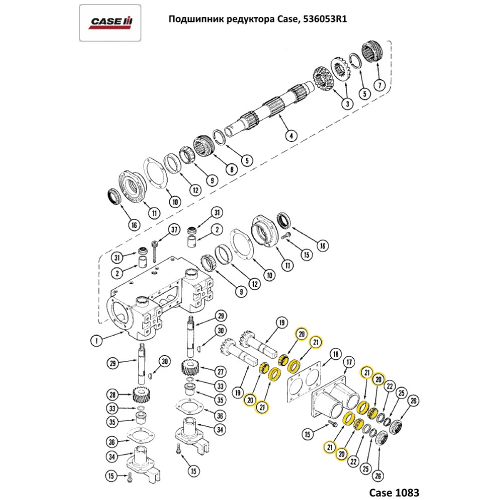 Подшипник редуктора Case, 536053R1 аналог L68149/L68111 KOYO