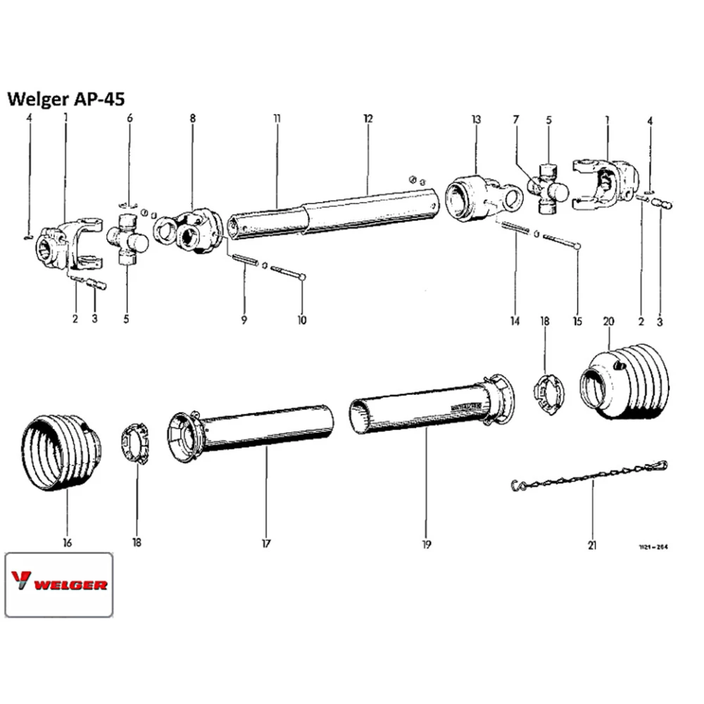 Труба карданного вала ( лимон) внутрішня Welger AP-45, 75.25.15
