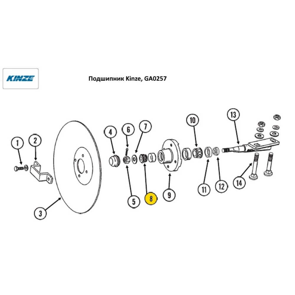 Підшипник Kinze GA0257 LM11749/10