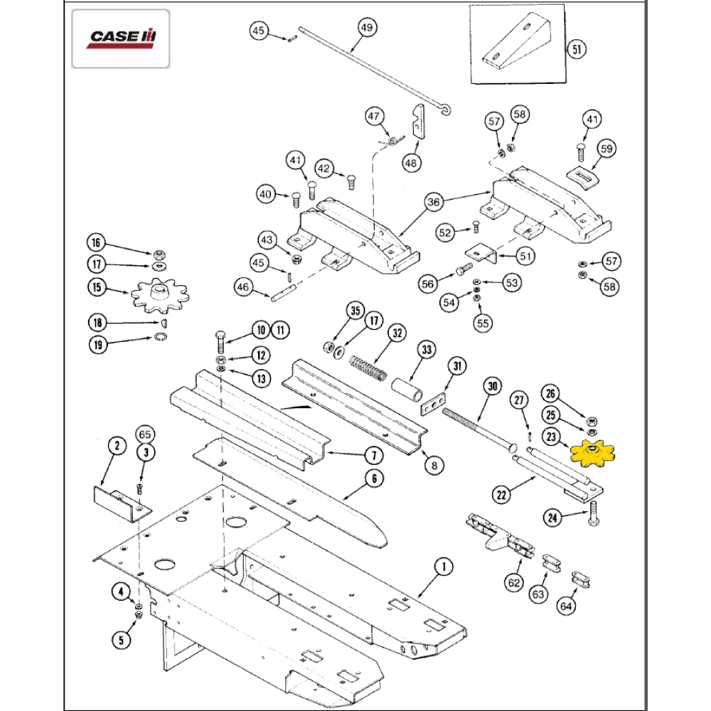 Звездочка натяжная жатки CASE, 176283C91