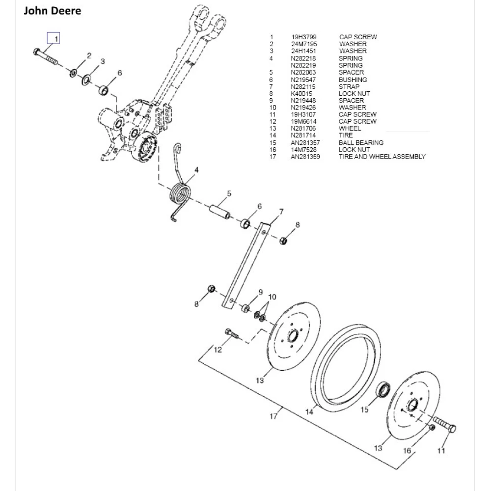 Подшипника John Deere AH100425
