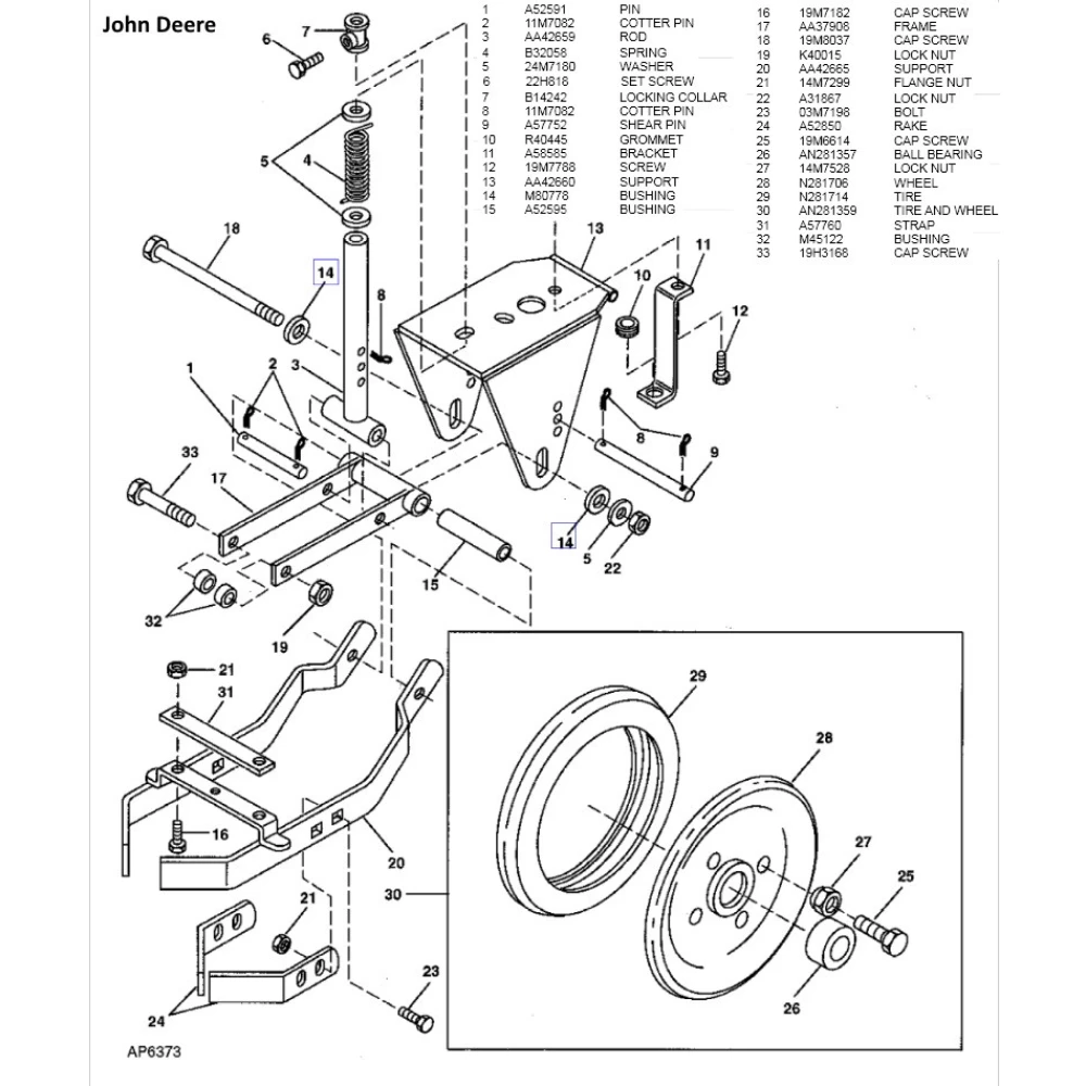 Подшипника John Deere AN10097N