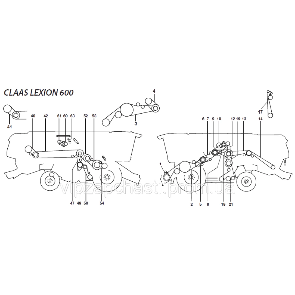 Ремни на комбайн Claas Lexion-600
